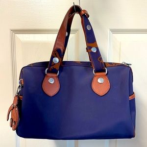 Kipling Donna Navy Satchel Handbag/Purse Nylon